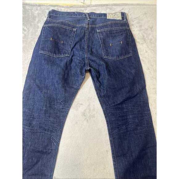 Men’s Polo Ralph Lauren Denim Jeans Dark Wash Vintage 67 Straight 35x30 - Picture 10 of 14